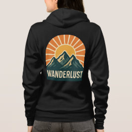 Sudadera Wanderlust Retro Blue Mountain Sunrise Outdoor Sun