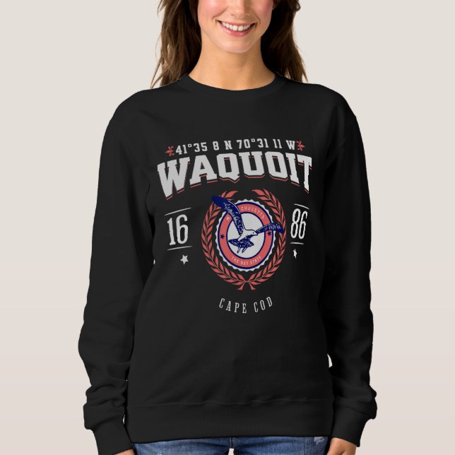Sudadera Waquoit Massachusetts Cape Cod MA Nautical Beach S (Anverso)
