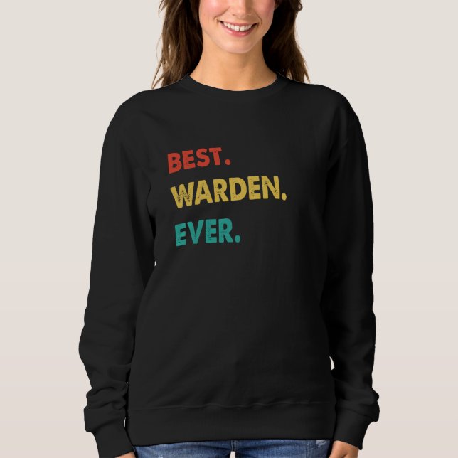 Sudadera Warden Retro Best Warden Ever (Anverso)