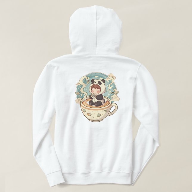 Sudadera Warm Panda Coffee Cup Graphic Hoodie (Reverso del diseño)