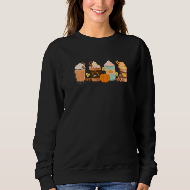Sudadera Warm Pumpkin Spice Latte Drinks Fall Coffee Lattes (Anverso)