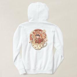 Sudadera Warm Red Panda Coffee Cup Graphic Hoodie
