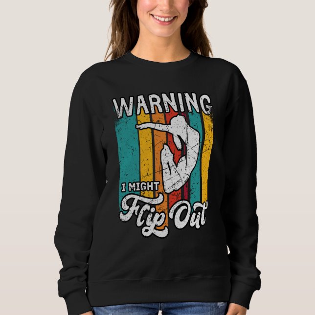 Sudadera Warning I Might Flip Out Gymnast Gymnastics Pun Ou (Anverso)