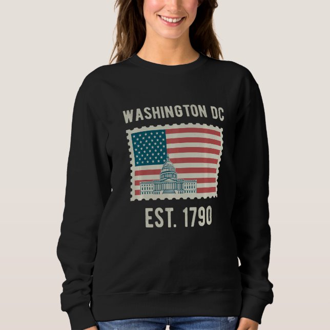 Sudadera Washington Dc Bandera De Los Eeuu Ama Al Capitolio (Anverso)