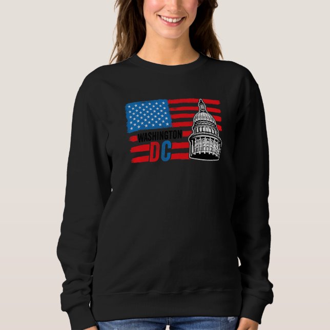 Sudadera Washington Dc Capitol Hill Bandera Estadounidense  (Anverso)