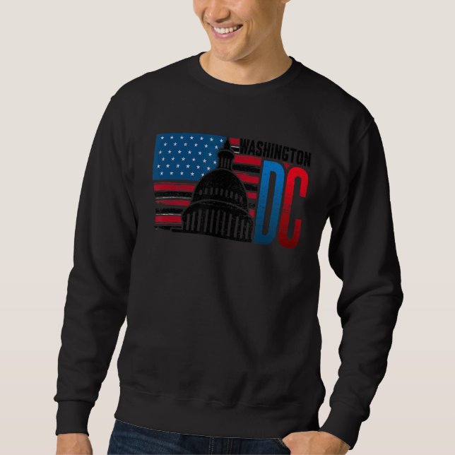 Sudadera Washington Dc Capitol Hill Bandera Estadounidense  (Anverso)