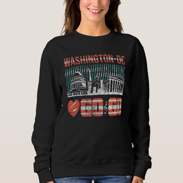 Sudadera Washington DC I Love Go Music 3 (Anverso)