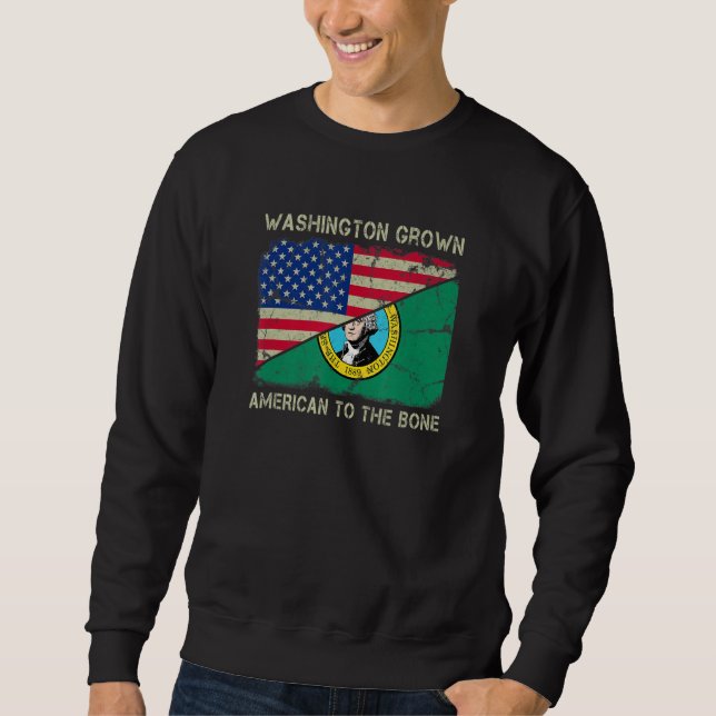 Sudadera Washington Grown American To The Bone Home State W (Anverso)