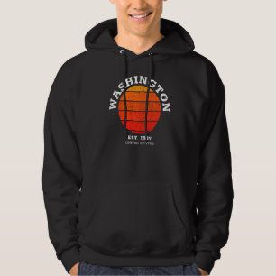 Sudadera Washington Retro Sunset Vintage Sports Wa