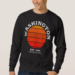 Sudadera Washington Retro Sunset Vintage Sports Wa