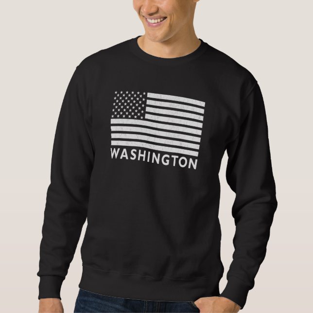 Sudadera Washington USA Flag Washington American Flag US Ho (Anverso)