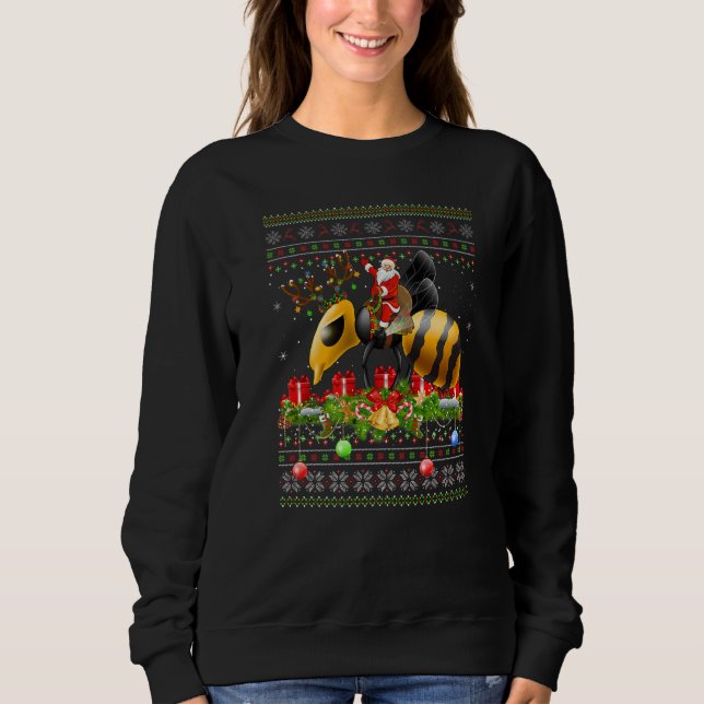 Sudadera Wasp  Ugly Santa Riding Wasp Christmas (Anverso)