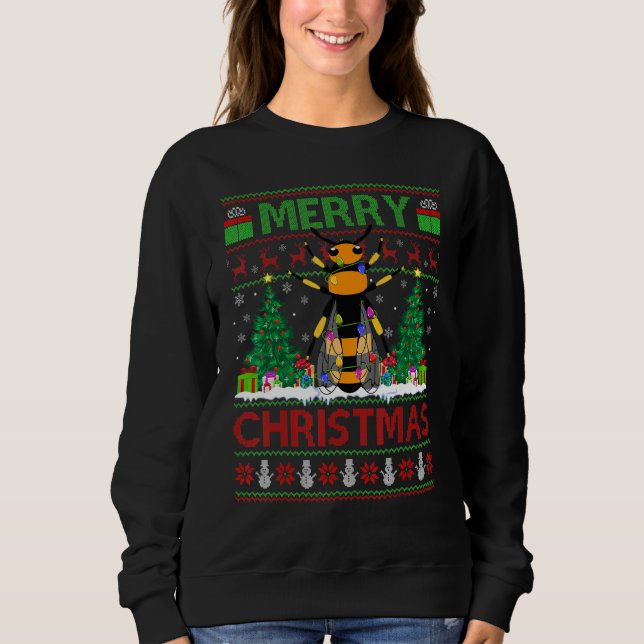 Sudadera Wasp   Xmas Tree Ugly Santa Wasp Christmas (Anverso)