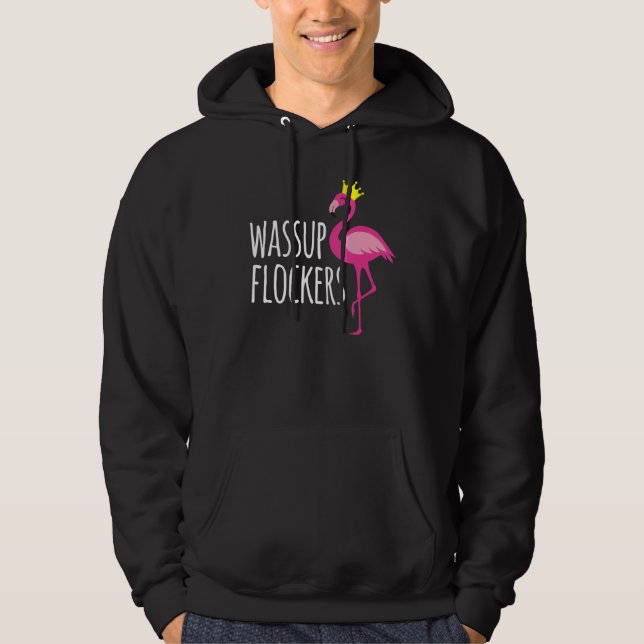 Sudadera Wassup Flockers Pink Flamingo Hipster (Anverso)
