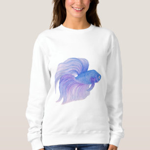 Sudadera Watercolor Blue Betta Fish