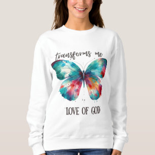 Sudadera Watercolor butterfly with Christian quote: "God's