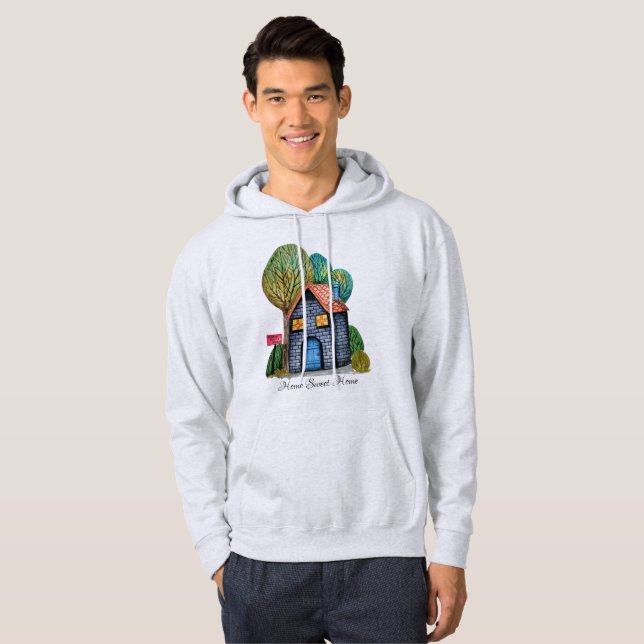 Sudadera Watercolor Cute Hogar Sweet Home Art (Anverso completo)
