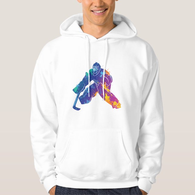 Sudadera Watercolor Ice Hockey Goalie (Anverso)
