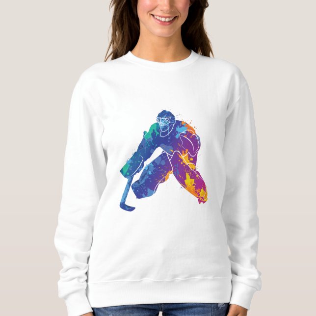 Sudadera Watercolor Ice Hockey Goalie (Anverso)