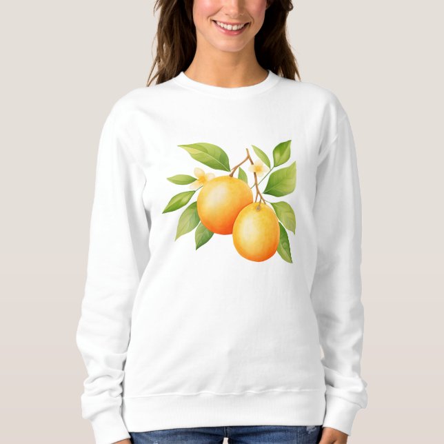 Sudadera Watercolor Orange Flower (Anverso)