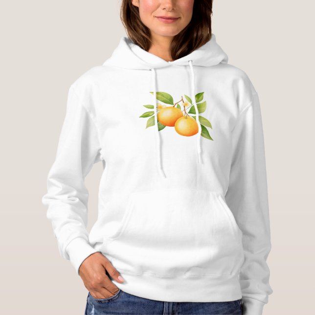 Sudadera Watercolor Orange With Flower (Anverso)