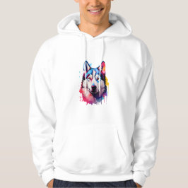 Sudadera Watercolor Siberian Husky arte colorido