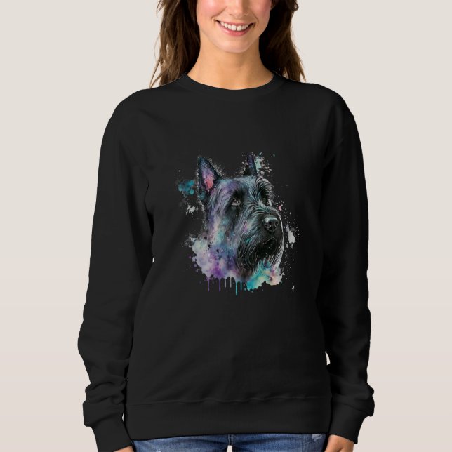 Sudadera Watercolor splash scotty scottie scottish terrier (Anverso)