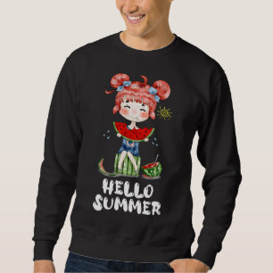 Sudadera Watermelon Kawaii Anime Chica Hello Summer Fruit M