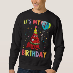 Sudadera Watermelon Play Balloons es mi séptimo cumpleaños
