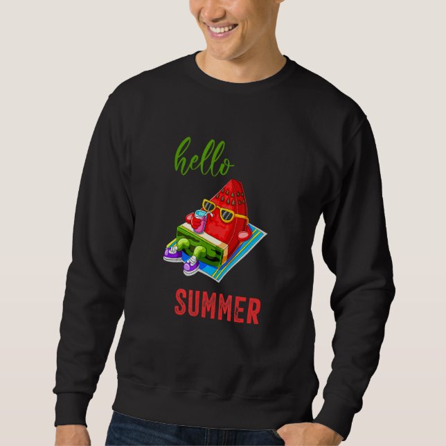 Sudadera Watermelon Summer Beach Sunbathing Melon Sunglasse (Anverso)
