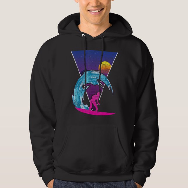 Sudadera Waves acuáticas Ocean Surfing Vaporwave Sunset Su (Anverso)