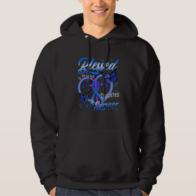Sudadera We Wear Blue For Diabetes Awareness Leopard Ribbon (Anverso)
