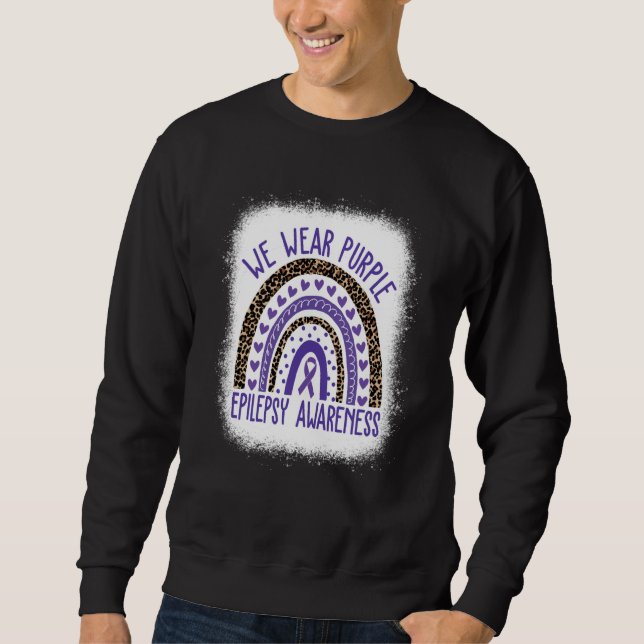 Sudadera We Wear Purple Leopard Rainbow For Epilepsy Awaren (Anverso)