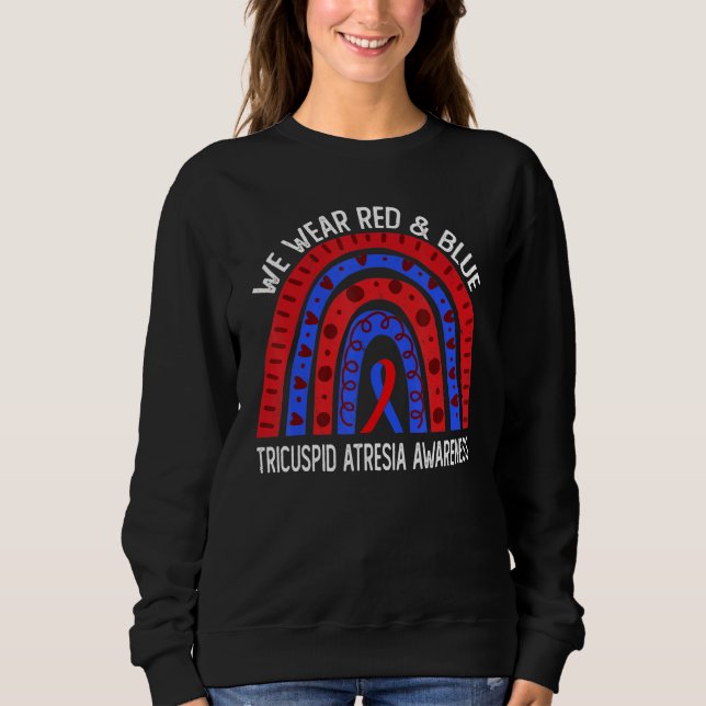 Sudadera We Wear Red & Blue Rainbow For Tricuspid Atresia A (Anverso)