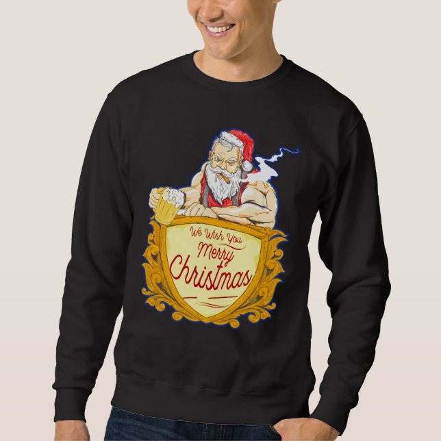 Sudadera We Wish you Merry Christmas costumes Santa Claus (Anverso)