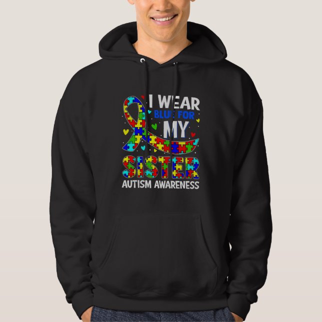 Sudadera Wearing Blue For My Sister Autism Awareness Kids B (Anverso)