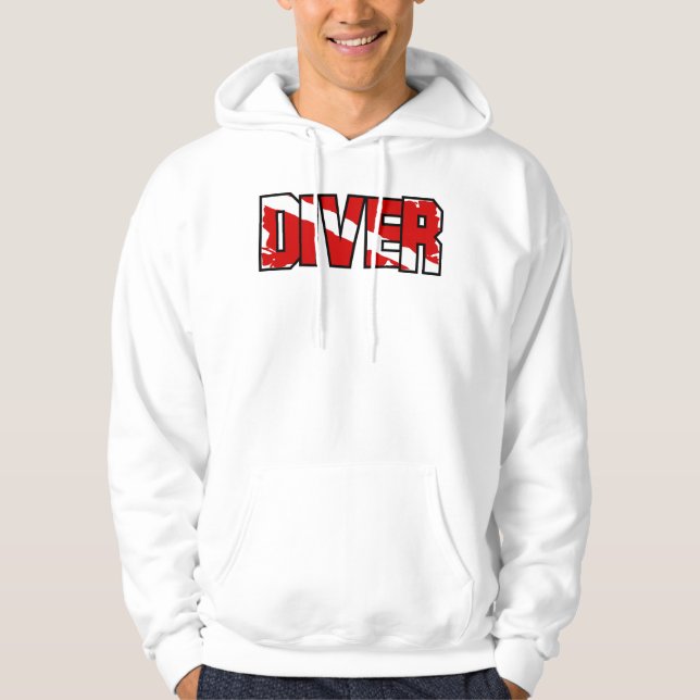 Sudadera Weathered Scuba Diver Down Flag (Anverso)