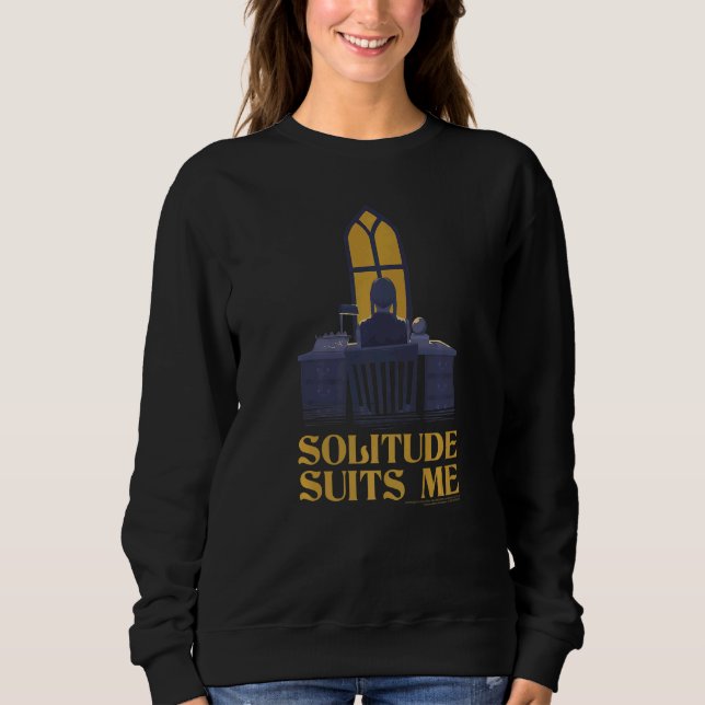 Sudadera Wednesday Solitude Suits Me Quote Poster   (Anverso)