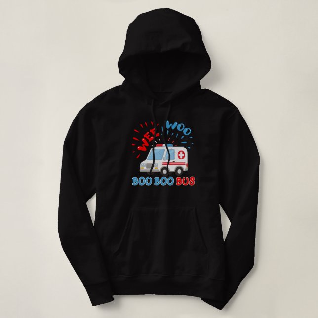 Sudadera Wee Woo Boo Boo Bus Ambulance Funny EMS EMT Parame (Diseño del anverso)