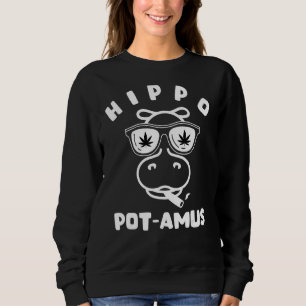 Sudadera Weed Y Animal Hippopotamus Pun Stoner