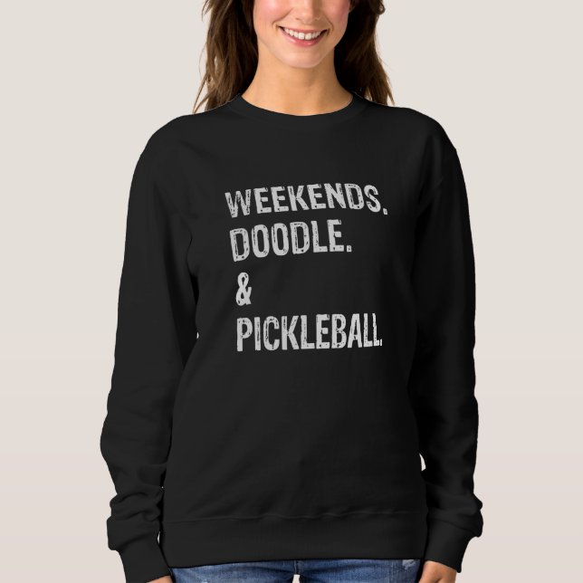 Sudadera Weekends Doodle and Pickleball Cute Goldendoodle L (Anverso)