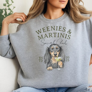 Sudadera Weenies manos dibujadas y Martinis Dachshund