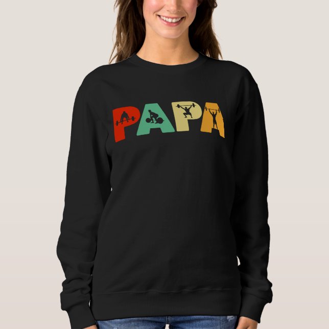 Sudadera Weight Lifting Dad Retro Dad Weightlifting (Anverso)