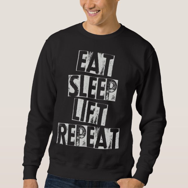 Sudadera Weightlifting Weightlifter  Eat Sleep Lift Repeat (Anverso)