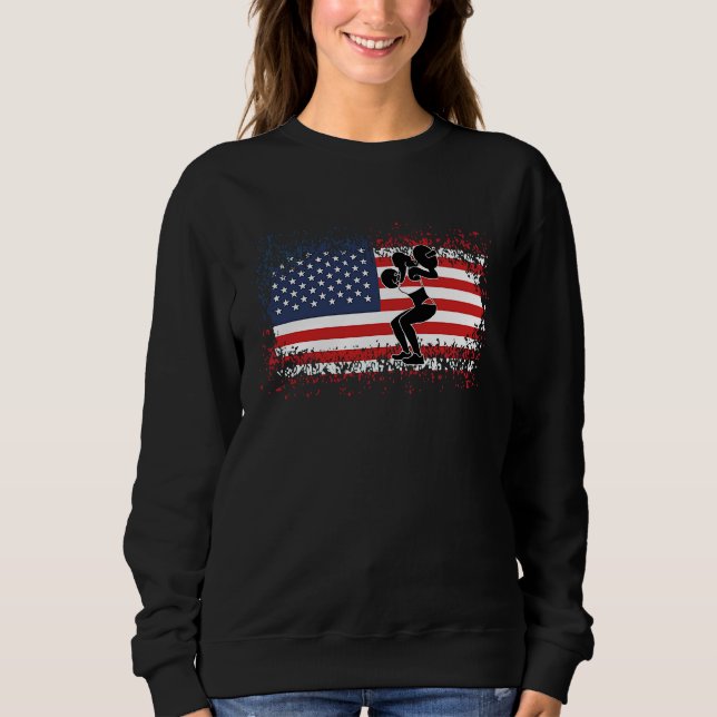 Sudadera Weightlifting Women American Flag Gym Competitive  (Anverso)