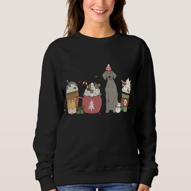 Sudadera Weimaraner Café Latte Navidades de invierno Perro  (Anverso)