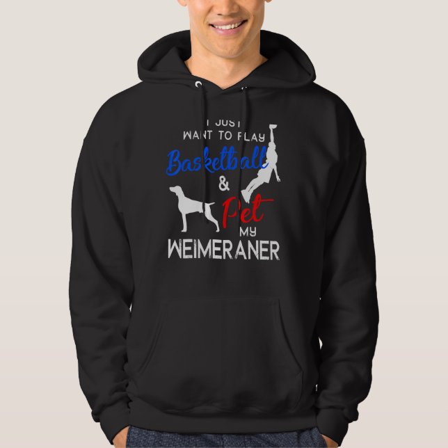Sudadera Weimaraner Funny Dueño de Perro de Baloncesto Xmas (Anverso)