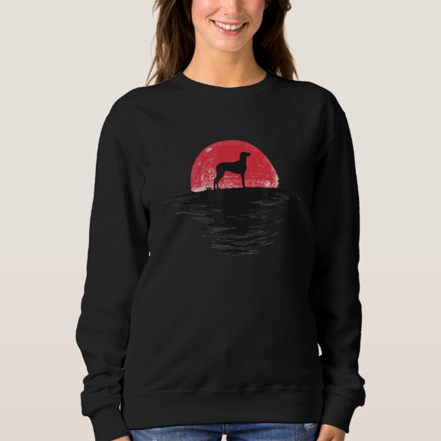 Sudadera Weimaraner Japanese Sunset Retro Dog Red (Anverso)