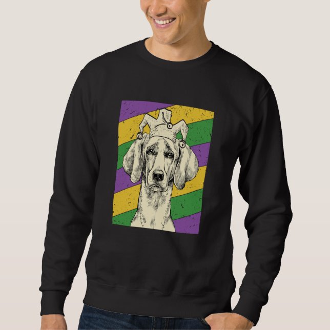 Sudadera Weimaraner Jester Mardi Gras Dog Mom or Dad (Anverso)