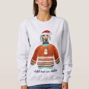 Sudadera Weimaraner Navidad Festejo Perro Feo De Navidad Ma
